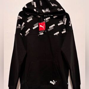🆕 PUMA Black Hoodie with Logo Pattern